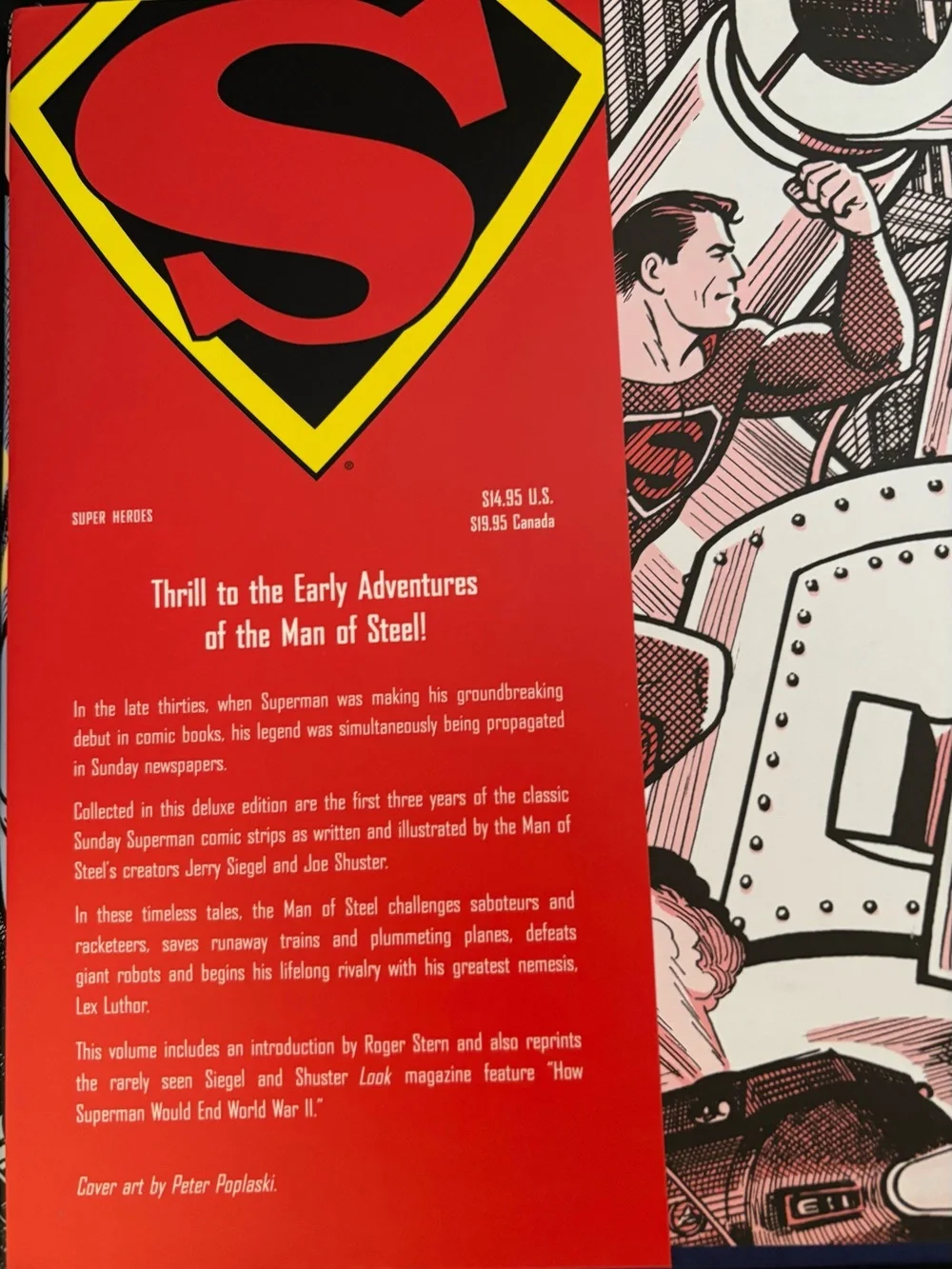 Superman Pop Art Canvas Print - Blue & Red